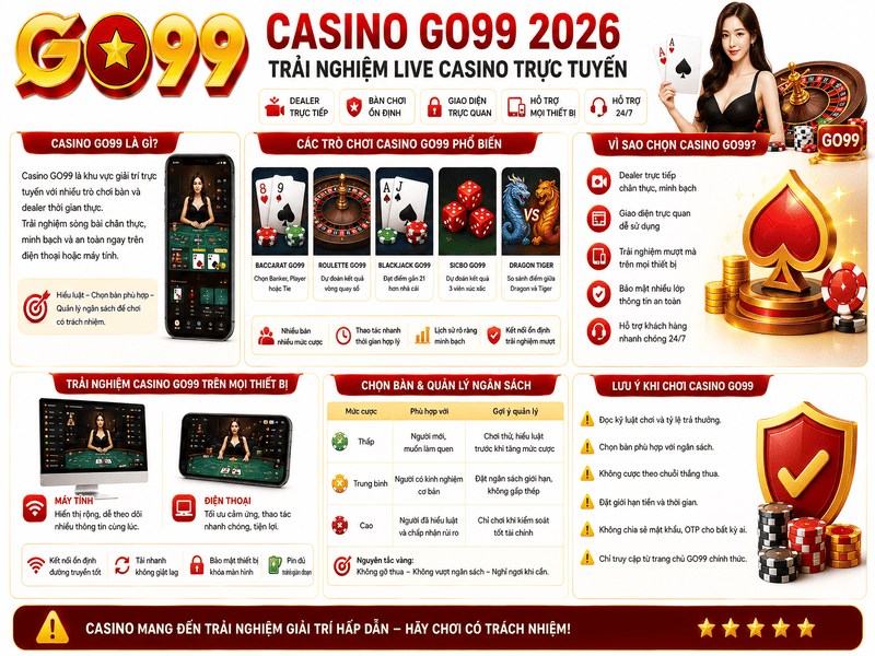 Casino GO99 2026 – Trải Nghiệm Live Casino Trực Tuyến